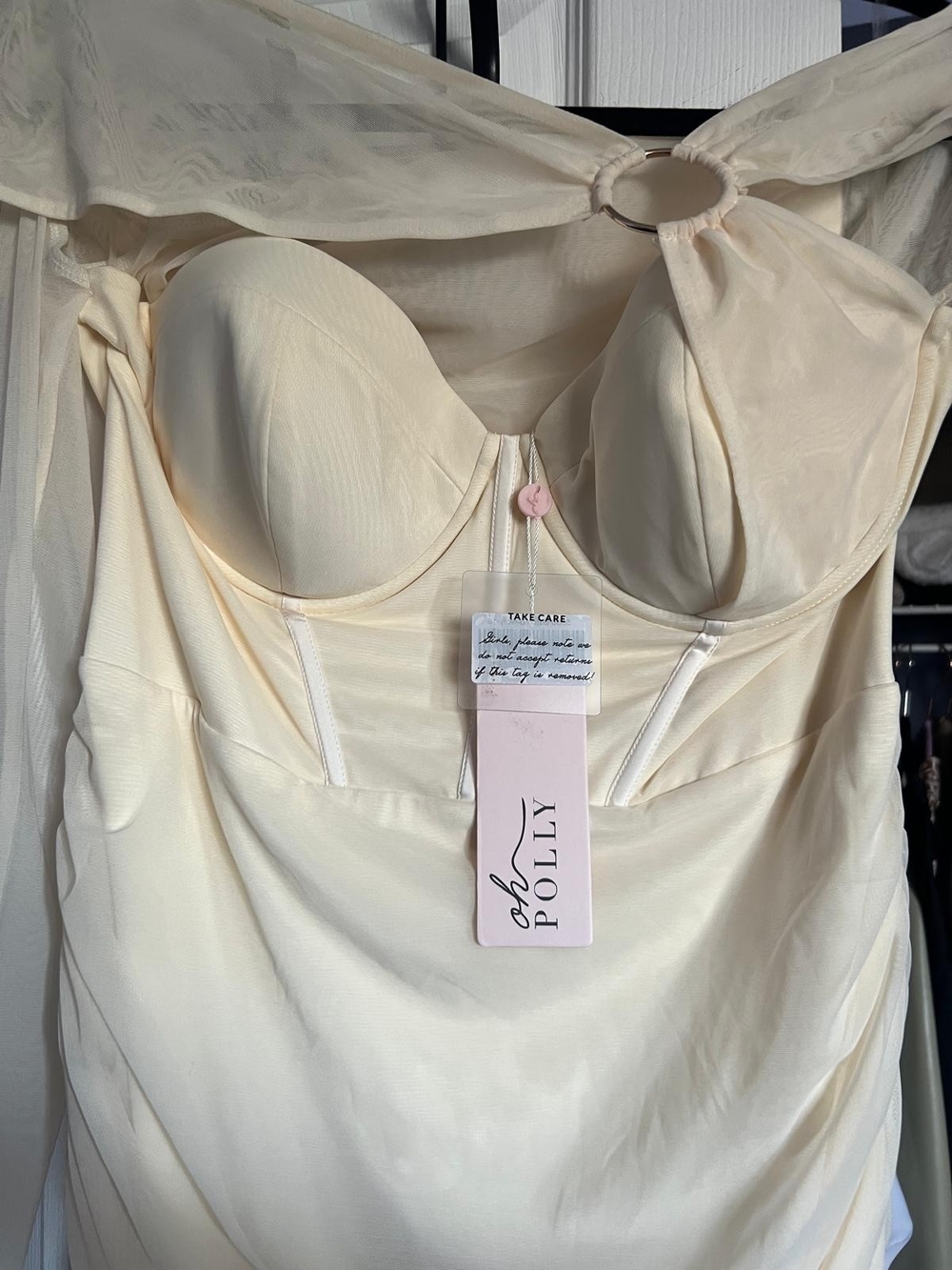 Oh Polly Cream Strapless Bustier Chemise